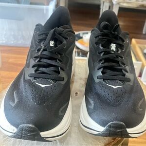 Hoka Black and White Athletic Shoes